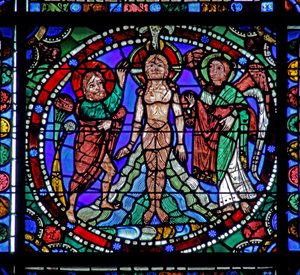 Das Leben Christi Fenster: Taufe im Jordan von French School