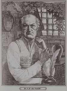 Der Marquis de Sade (1740-1814) im Gefängnis von French School