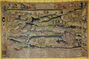 Das Treffen der beiden Armeen in der Schlacht von Jarnac, 13. März 1569 von French School