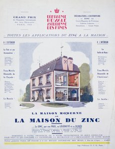 Das moderne Haus ist ein Zinkhaus, Werbung aus der Zeitschrift L