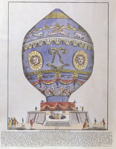 Das Ballonexperiment der Gebrüder Montgolfier im Château de la Muette, 21. November 1783 von French School