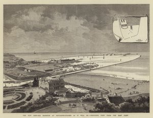 Der neue Tiefseehafen in Boulogne-sur-Mer, Vogelperspektive vom Ostkliff von French School