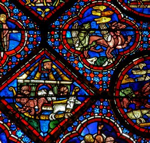 Das Noah-Fenster: Noah beobachtet die Tiere, wie sie die Arche verlassen