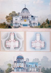 Der Pavillon der Fotografie auf der Pariser Weltausstellung 1867, ca. 1867