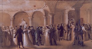 Das Peristyl im Théâtre-Français, ca. 1822 von French School