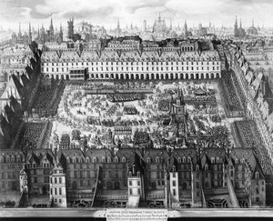 Der Place Royale und das Karussell im Jahr 1612 (Stich) von French School