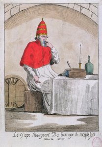 Der Papst isst Roquefort-Käse, 1791 von French School