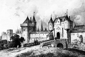Das Porte Saint-Honoré, Paris im 13. Jahrhundert von French School