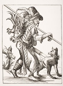 Der Geflügelhändler, nach einer Illustration aus dem 16. Jahrhundert, gezeichnet und graviert von Jost Amman (1539-91) aus 