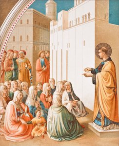 Die Predigt des Heiligen Stephanus, nach dem Fresko von Fra Angelico, aus Wissenschaft und Literatur im Mittelalter von Paul Lacroix, veröffentlicht in London 1878