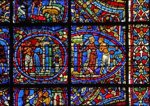 Das Fenster des verlorenen Sohnes: eine Kurtisane wirft ihn hinaus von French School