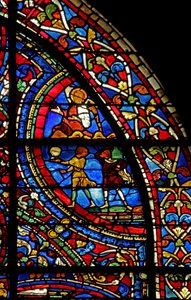 Das Fenster des verlorenen Sohnes: Butler servieren das Mahl; ein Engel von French School