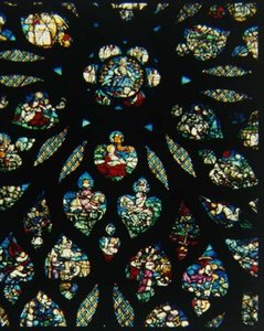 Die Offenbarung des Johannes, Detail des Rosettenfensters von French School