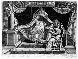 Das königliche Bett des Herzogs von Anjou, ca. 1641 von French School