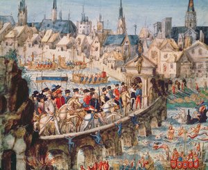 Das königliche Einzugsfest von Heinrich II. (1519-59) in Rouen, 1. Oktober 1550 von French School