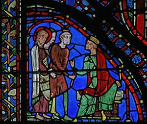 Das St. Jakobus Fenster: Jakobus vor Herodes von French School