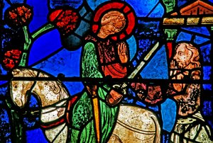 Das St. Martin Fenster: Der Heilige teilt seinen Mantel