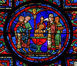 Das St. Martin Fenster: Die Taufe des Heiligen