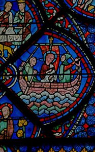 Das St. Thomas Fenster: Er geht mit Abbanes nach Indien