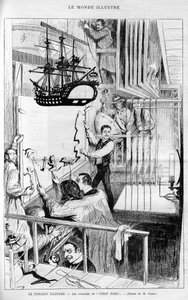 Das Theater illustriert: Hinter den Kulissen des „Chat noir“. Gravur in „Le Monde Illustré“, 1888.