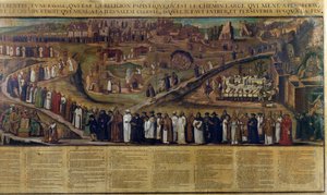 Die zwei Wege der Religion, Darstellung der Spaltung zwischen Protestantismus und Katholizismus