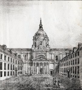 Die Universität der Sorbonne - „Alphabet Picturesque des Monumens de Paris“ ca. 1840 (Gravur) von French School