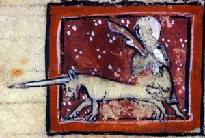 Die Jungfrau und das Einhorn - Französisches Bestiarium des 14. Jahrhunderts. Mailand, Biblioteca Trivulziana.