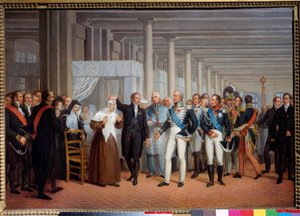 Der Anatom und Chirurg Baron Guillaume Dupuytren (1777-1835) im Hotel Dieu präsentiert König Karl X. ein operiertes Auge