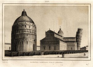 Das Baptisterium, die Kathedrale, der Turm und der Friedhof von Pisa