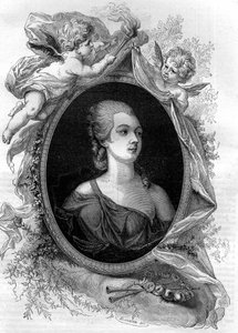 Die schöne Marozie (Mariuccia, Mariozza oder Marousie von Tusculum, ca. 890-932/937), inzestuöse Mutter zweier Generationen von Päpsten. Gravur in 