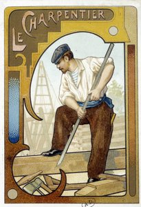 Der Zimmermann - Chromo von French School