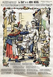 Die Katze von Mutter Michel, Volkslied (Bild von Epinal)