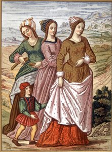 Die Gefährten von Laure (Laura de Noves) von French School