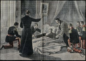 Der Tod von Felix Faure, Präsident von Frankreich, Abbe Renault erteilte ihm die Absolution