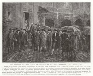 Die Abgeordneten des Dritten Standes vor der Tür des Sitzungssaals, 23. Juni 1789 von French School