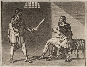 Der bedeutende General Marius, der vor Sulla flieht, wird in Minturnae gefangen genommen, aber niemand wagt es, ihn zu töten, nicht einmal ein ausländischer Sklave.