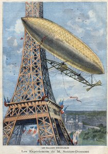 Die Experimente im Luftschiffballon von Herrn Alberto Santos-Dumont