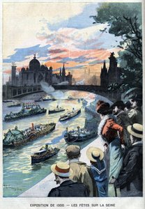 Die Feste an der Seine in Paris während der Weltausstellung 1900 - in "Le Petit Parisien" von French School