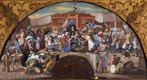 Die Fischauktion in den Halles in Paris von French School