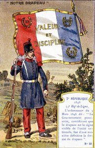 Die Flagge des 53. Linienregiments der 2. Republik