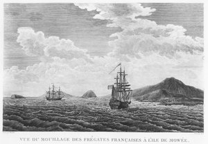 Die Fregatten von La Perouse auf der Insel Maui (Gravur) von French School