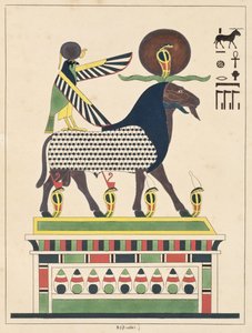 Der Gott Amon-Ra, Illustration aus Pantheon égyptien: Sammlung mythologischer Figuren des alten Ägypten, von Jean-Francois Champollion, veröffentlicht ca. 1986 von French School