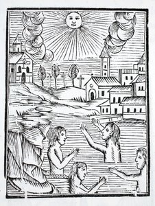 Die heilenden Wasser von Alise, Bourgogne, dem Sterbeort der heiligen Reine, werden von Kranken besucht