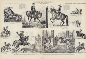 Die Geschichte des Reitens (Lithographie) von French School