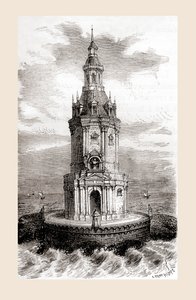 Der ursprüngliche Cordouan-Leuchtturm aus dem 17. Jahrhundert, nahe der Mündung der Gironde in Frankreich, aus 
