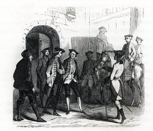 Die Gefangenen von Vincennes wurden 1784 in das Gefängnis der Bastille verlegt - (Gravur) 1846