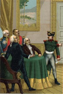 Die Restauration von 1815: Joseph Fouche, Polizeiminister von Napoleon I., ließ einen preußischen Offizier in den Raum einführen, in dem die Kommission der Provisorischen Regierung unter der Leitung von König Ludwig XVIII. am 7. Juli 1815 tagte