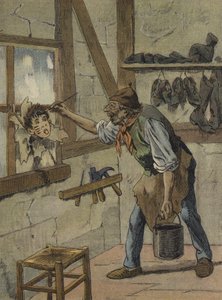 Der Schuster markierte die Stunden auf der Figur des kleinen Jeannot