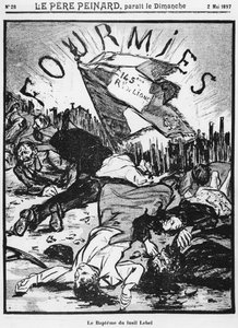 Die Erschießung von Fourmies, Illustration aus Le Pere Peinard, 2. Mai 1897