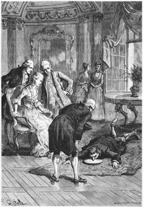 Der Schlafwandler Victor und der Marquis von Puysegur bei Madame de Montesson, Illustration aus Les Mystères de la Science von Louis Figuier (1819-94) 1886